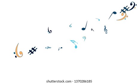 Musical Signs. Modern Background with Notes. Vector Element for Musical Poster, Banner, Advertising, Card. Minimalistic Simple Background.
