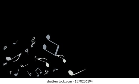 Musical Signs. Modern Background with Notes. Vector Element for Musical Poster, Banner, Advertising, Card. Minimalistic Simple Background.
