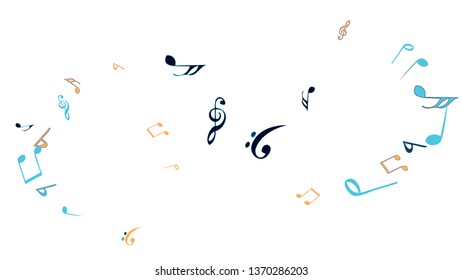 Musical Signs. Modern Background with Notes. Vector Element for Musical Poster, Banner, Advertising, Card. Minimalistic Simple Background.

