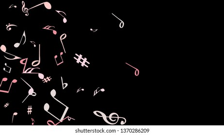 Musical Signs. Modern Background with Notes. Vector Element for Musical Poster, Banner, Advertising, Card. Minimalistic Simple Background.
