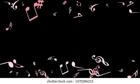 Musical Signs. Modern Background with Notes. Vector Element for Musical Poster, Banner, Advertising, Card. Minimalistic Simple Background.
