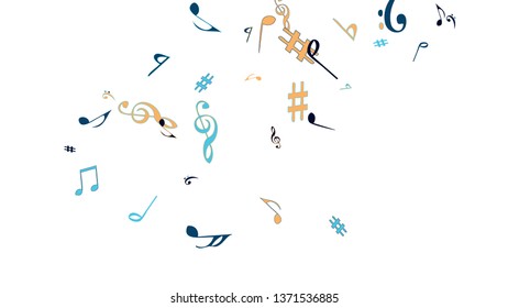 Musical Signs. Modern Background with Notes. Vector Element for Musical Poster, Banner, Advertising, Card. Minimalistic Simple Background.
