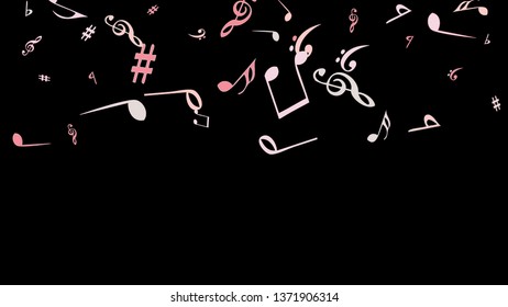 Musical Signs. Modern Background with Notes. Vector Element for Musical Poster, Banner, Advertising, Card. Minimalistic Simple Background.
