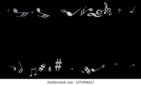 Musical Signs. Modern Background with Notes. Vector Element for Musical Poster, Banner, Advertising, Card. Minimalistic Simple Background.
