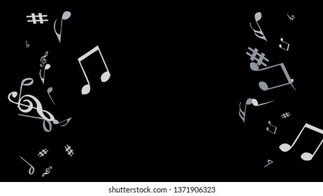 Musical Signs. Modern Background with Notes. Vector Element for Musical Poster, Banner, Advertising, Card. Minimalistic Simple Background.
