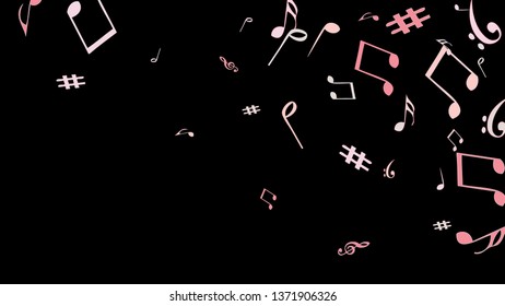 Musical Signs. Modern Background with Notes. Vector Element for Musical Poster, Banner, Advertising, Card. Minimalistic Simple Background.
