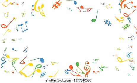 Musical Signs. Modern Background with Notes. Vector Element for Musical Poster, Banner, Advertising, Card. Minimalistic Simple Background.