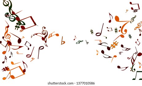 Musical Signs. Modern Background with Notes. Vector Element for Musical Poster, Banner, Advertising, Card. Minimalistic Simple Background.