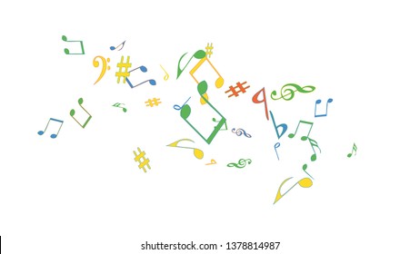 Musical Signs. Modern Background with Notes. Vector Element for Musical Poster, Banner, Advertising, Card. Minimalistic Simple Background.
