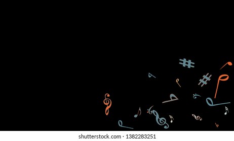 Musical Signs. Modern Background with Notes. Vector Element for Musical Poster, Banner, Advertising, Card. Minimalistic Simple Background.