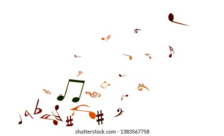 Musical Signs. Modern Background with Notes. Vector Element for Musical Poster, Banner, Advertising, Card. Minimalistic Simple Background.