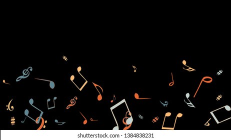 Musical Signs. Modern Background with Notes. Vector Element for Musical Poster, Banner, Advertising, Card. Minimalistic Simple Background.
