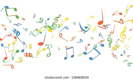 Musical Signs. Modern Background with Notes. Vector Element for Musical Poster, Banner, Advertising, Card. Minimalistic Simple Background.
