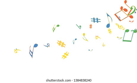 Musical Signs. Modern Background with Notes. Vector Element for Musical Poster, Banner, Advertising, Card. Minimalistic Simple Background.
