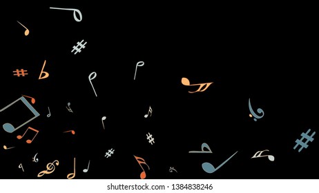 Musical Signs. Modern Background with Notes. Vector Element for Musical Poster, Banner, Advertising, Card. Minimalistic Simple Background.
