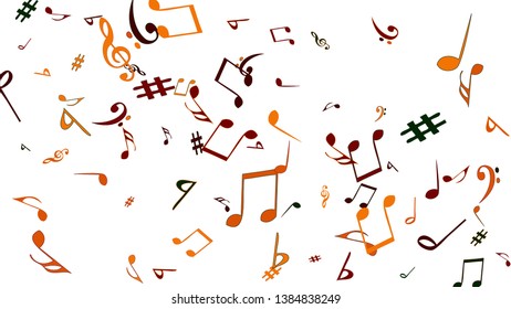 Musical Signs. Modern Background with Notes. Vector Element for Musical Poster, Banner, Advertising, Card. Minimalistic Simple Background.
