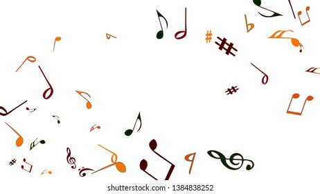 Musical Signs. Modern Background with Notes. Vector Element for Musical Poster, Banner, Advertising, Card. Minimalistic Simple Background.

