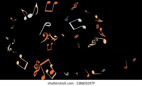 Musical Signs. Modern Background with Notes. Vector Element for Musical Poster, Banner, Advertising, Card. Minimalistic Simple Background.
