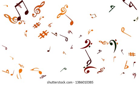 Musical Signs. Modern Background with Notes. Vector Element for Musical Poster, Banner, Advertising, Card. Minimalistic Simple Background.
