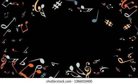 Musical Signs. Modern Background with Notes. Vector Element for Musical Poster, Banner, Advertising, Card. Minimalistic Simple Background.
