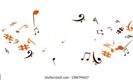 Musical Signs. Modern Background with Notes. Vector Element for Musical Poster, Banner, Advertising, Card. Minimalistic Simple Background.
