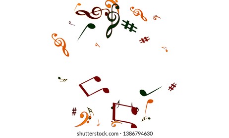 Musical Signs. Modern Background with Notes. Vector Element for Musical Poster, Banner, Advertising, Card. Minimalistic Simple Background.
