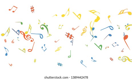 Musical Signs. Modern Background with Notes. Vector Element for Musical Poster, Banner, Advertising, Card. Minimalistic Simple Background.
