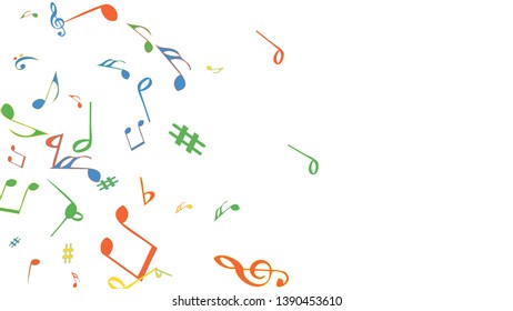 Musical Signs. Modern Background with Notes. Vector Element for Musical Poster, Banner, Advertising, Card. Minimalistic Simple Background.

