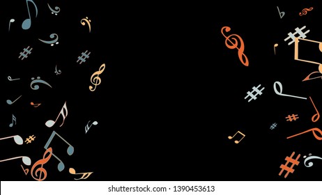 Musical Signs. Modern Background with Notes. Vector Element for Musical Poster, Banner, Advertising, Card. Minimalistic Simple Background.
