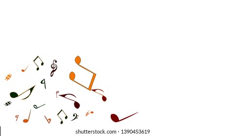 Musical Signs. Modern Background with Notes. Vector Element for Musical Poster, Banner, Advertising, Card. Minimalistic Simple Background.
