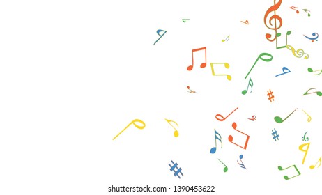 Musical Signs. Modern Background with Notes. Vector Element for Musical Poster, Banner, Advertising, Card. Minimalistic Simple Background.
