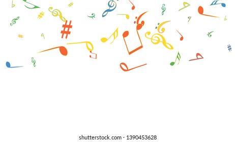 Musical Signs. Modern Background with Notes. Vector Element for Musical Poster, Banner, Advertising, Card. Minimalistic Simple Background.
