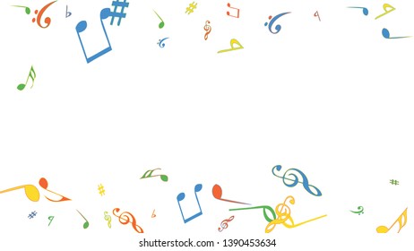 Musical Signs. Modern Background with Notes. Vector Element for Musical Poster, Banner, Advertising, Card. Minimalistic Simple Background.
