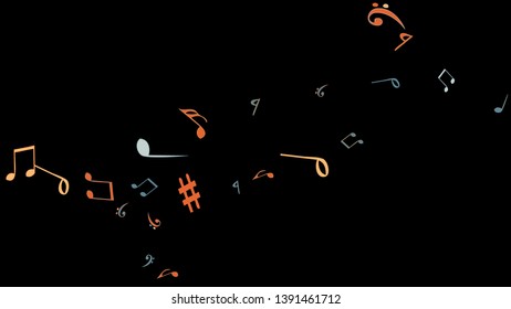 Musical Signs. Modern Background with Notes. Vector Element for Musical Poster, Banner, Advertising, Card. Minimalistic Simple Background.
