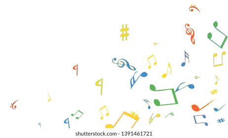 Musical Signs. Modern Background with Notes. Vector Element for Musical Poster, Banner, Advertising, Card. Minimalistic Simple Background.
