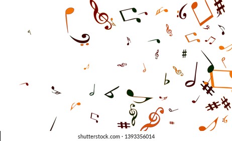 Musical Signs. Modern Background with Notes. Vector Element for Musical Poster, Banner, Advertising, Card. Minimalistic Simple Background.
