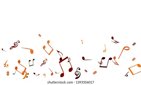 Musical Signs. Modern Background with Notes. Vector Element for Musical Poster, Banner, Advertising, Card. Minimalistic Simple Background.
