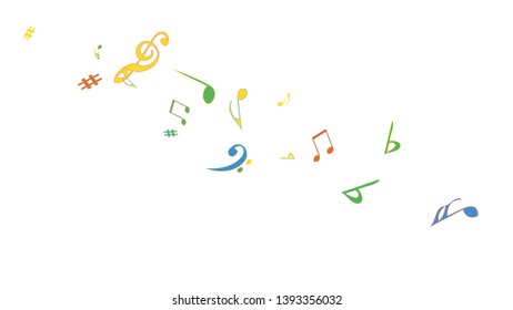 Musical Signs. Modern Background with Notes. Vector Element for Musical Poster, Banner, Advertising, Card. Minimalistic Simple Background.
