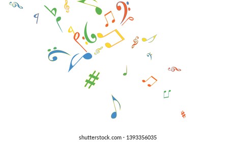 Musical Signs. Modern Background with Notes. Vector Element for Musical Poster, Banner, Advertising, Card. Minimalistic Simple Background.
