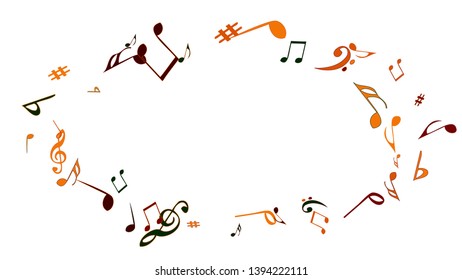 Musical Signs. Modern Background with Notes. Vector Element for Musical Poster, Banner, Advertising, Card. Minimalistic Simple Background.
