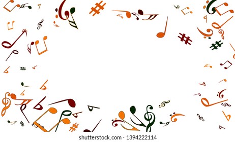 Musical Signs. Modern Background with Notes. Vector Element for Musical Poster, Banner, Advertising, Card. Minimalistic Simple Background.
