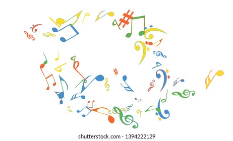 Musical Signs. Modern Background with Notes. Vector Element for Musical Poster, Banner, Advertising, Card. Minimalistic Simple Background.
