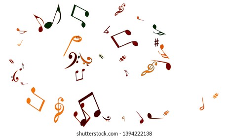 Musical Signs. Modern Background with Notes. Vector Element for Musical Poster, Banner, Advertising, Card. Minimalistic Simple Background.
