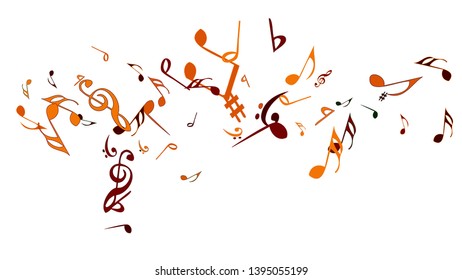 Musical Signs. Modern Background with Notes. Vector Element for Musical Poster, Banner, Advertising, Card. Minimalistic Simple Background.
