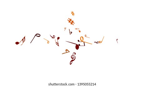 Musical Signs. Modern Background with Notes. Vector Element for Musical Poster, Banner, Advertising, Card. Minimalistic Simple Background.
