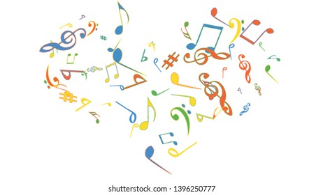 Musical Signs. Modern Background with Notes. Vector Element for Musical Poster, Banner, Advertising, Card. Minimalistic Simple Background.
