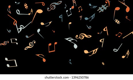 Musical Signs. Modern Background with Notes. Vector Element for Musical Poster, Banner, Advertising, Card. Minimalistic Simple Background.
