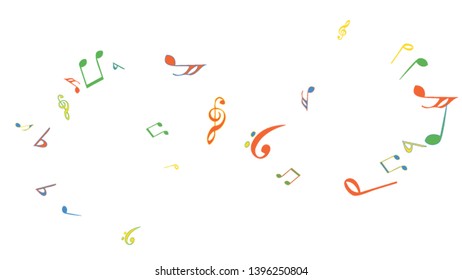 Musical Signs. Modern Background with Notes. Vector Element for Musical Poster, Banner, Advertising, Card. Minimalistic Simple Background.
