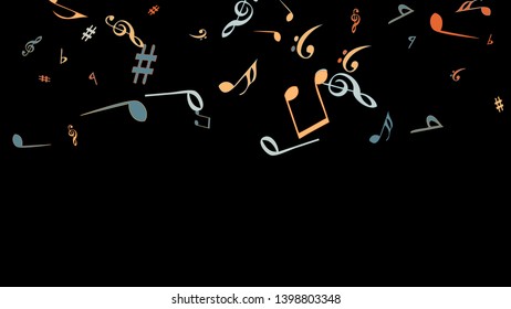 Musical Signs. Modern Background with Notes. Vector Element for Musical Poster, Banner, Advertising, Card. Minimalistic Simple Background.
