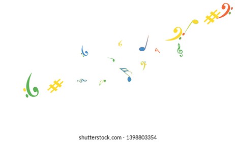 Musical Signs. Modern Background with Notes. Vector Element for Musical Poster, Banner, Advertising, Card. Minimalistic Simple Background.

